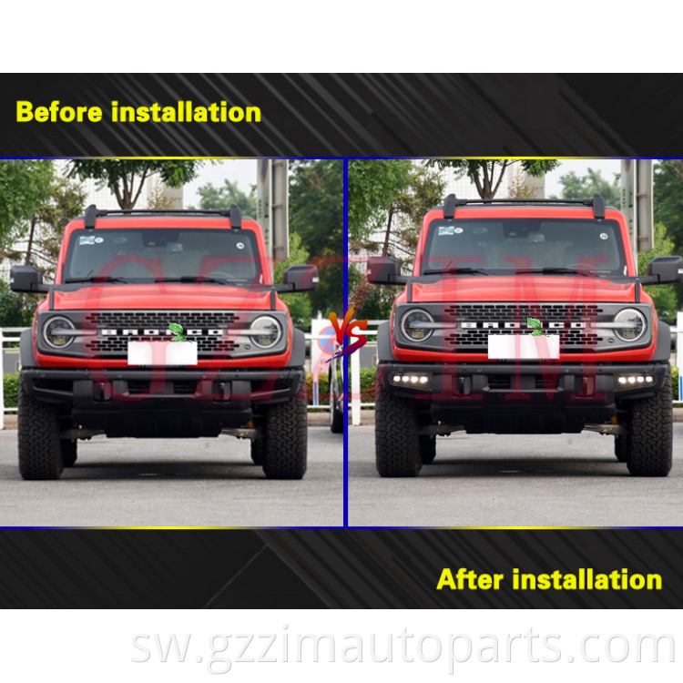Sehemu za gari za gari wakati wa mchana zinazoendesha taa za LED DRL kwa Bronco 2021-2022